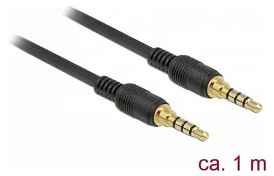 Obrázok produktu pre DeLOCK 85595, 3.5mm, Samec, 3.5mm, Samec, 1 m, Čierna