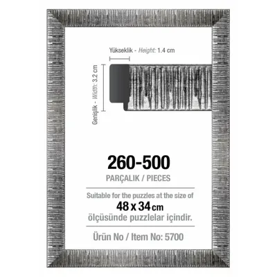 Zdjęcie produktu dla ART PUZZLE ramka na puzzle 48x34cm srebrna (5700)