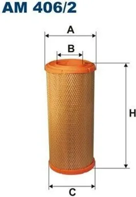 Produktbild von FILTRON Luftfilter AM 406/2 für IVECO DAILY II/III, H 344 mm, Ø 153,5/80 mm