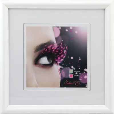 Produktbild von HR-22 Bilderrahmen Holz Rahmen quadratisch Fotorahmen Collage Wanddeko Poster - Farbe: Weiß | Format: 30x30