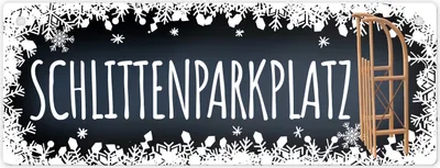 Produktbild von Schlittenparkplatz Metallschild