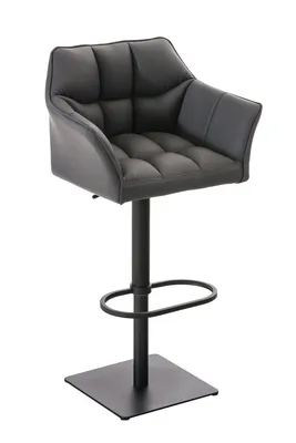 Produktbild von CLP Barhocker Damaso Kunstlederbezug drehbar stufenlos höhenverstellbar bis 240 kg grau Gestell Farbe schwarz