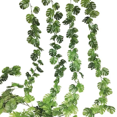 Obrázok produktu pre Umelá popínavá rastlina, girlanda, monstera, palmové listy, balenie 2 kusov, dĺžka 180 cm