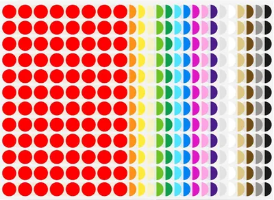 Image de Points adhésifs ronds, 1632 pièces, 15 mm, 17 couleurs, pour travaux manuels