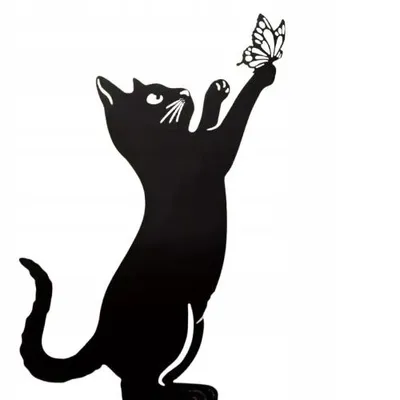 Image de Chat en métal – figurine de jardin à planter dans le sol, décoration et ornement de jardin