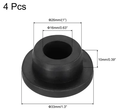 Produktbild von 4 Stš¹ck T-f?rmige Silikonstopfen 26mm 1 Zoll Dia Snap in Stopfenlochdichtung Abdeckung Runder Gummistopfen fš¹r Kš¹chen-Gummischotts Wasserdichte Dichtungsstopfen Schwarz
