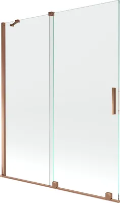 Produktbild von Mexen Velar 2-Flügel-Badewannenwand Regulierbare 140 x 150 cm, transparent, Rosa Gold - 896-140-000-01-60