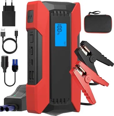 Obrázek produktu pro Autostarter do auta – i pro dieselové motory – 1500 A – 12 V – USB zásuvka – 3 režimy LED – autostarter – pomoc při startování – autostarter pro dieselové motory s USB