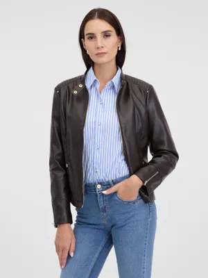 Produktbild von Orsay Dunkelbraune Damen-Kunstlederjacke 38