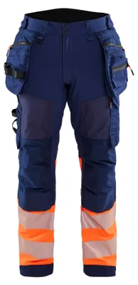 Produktbild von Blakläder High Vis Softshell Arbeitshose 1821, Farbe:Marineblau/Orange, Größe:C148