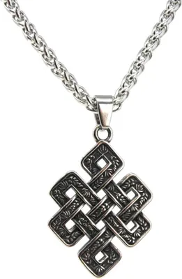 Produktbild von Lederkette Edelstahlkette 316L WIKINGER KNOTEN 50 cm Edelstahl 05-06