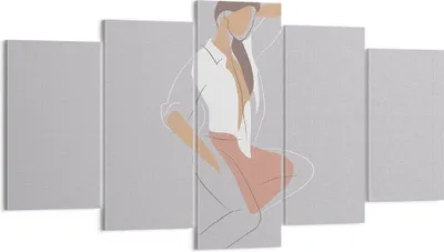 Produktbild von Bild auf Leinwand - Leinwandbild - 5 Teile - Frau Grafik Modern - 160x85cm - Wand Bild - Wanddeko - Wandbilder - Leinwanddruck - Bilder - Wanddekoration - Leinwand bilder - Wandbild - EA160x85-4266