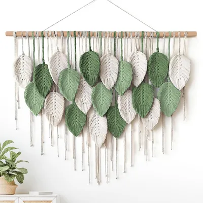 Immagine prodotto di Grande arazzo bohémien in macramé – Realizzato a mano con frange