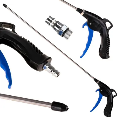 Immagine prodotto di Pistola ad aria compressa con ugello da 50 cm e raccordo rapido 1/4" , 15 Bar, pistola per soffiaggio e lavaggio  Geko