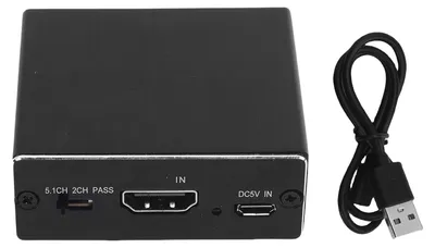 Image de 4K Sound Extractor Convertissez l'interface multimédia HD en un convertisseur optique S/PDIF-3,5 mm avec répartiteur pour amplificateur de haut-parleurs.