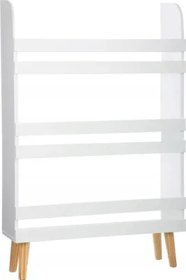 Obrázok produktu pre Detský regál biely 3 úrovne Úložný priestor na knihy na hračky MDF 95x50x15 cm RUHHY Detská izba 26440