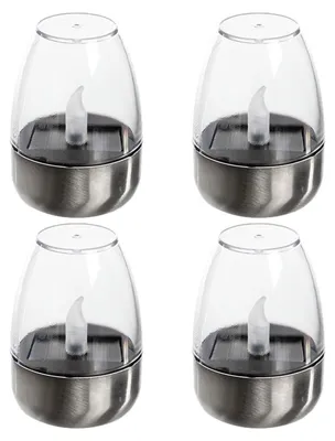 Produktbild von Wasserdichte Solar-Teelicht-Lampe mit realistischem, flammenlosem LED-Lichteffekt für Terrasse, Garten, Veranda, Tisch und Innenbereich