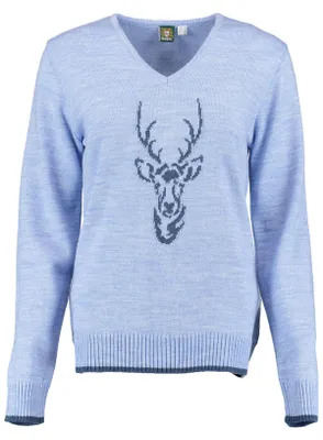 Produktbild von Damen Trachten Wolljanker Strickjacke Tracht Weste , Größe:36, Farbe:Mittelblau