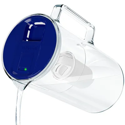 Wasserfilterkanne 3 L, Glas, Aktivkohlefilter, BPA-frei, Blau