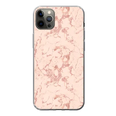 Produktbild von MuchoWow® Handyhülle Schutzhülle Hülle für iPhone 13 Pro Max Marmor - Roségold - Muster - Chic Silikon Softcase Handy Hülle - Mobiltelefon