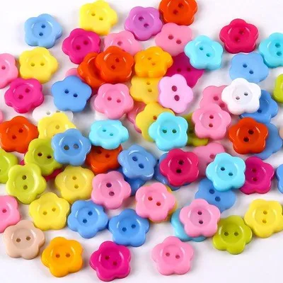Obrázek produktu pro Barevné knoflíky, 100 ks, 11,5 mm, 2 otvory, plast, dekorace pro kutily