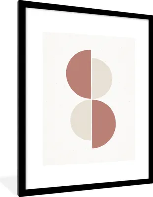 Produktbild von MuchoWow® Gerahmtes Poster Minimalismus - Abstrakt - Pastell 60x80 cm - Poster mit Schwarzem Bilderrahmen Wandposter Rahmen Foto Bilder - Wohnzimmer - Dekorationen - Prämie