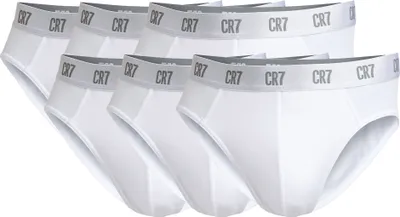 Produktbild von CR7 Herren Slips, 6er Pack - Briefs, Logobund, Stretch Baumwolle Weiß 2XL