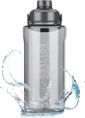 Imagen del producto de Botella de agua de 2 litros, a prueba de fugas, sin BPA, con asa, ideal para deportes y actividades de ocio