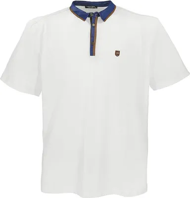 Produktbild von Übergrössen Hippes Polo-Shirt Kurzarm LAVECCHIA Weiß 5XL