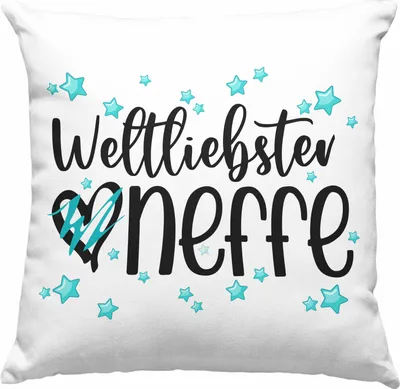 Produktbild von Trendation - Neffe Deko-Kissen mit Füllung 40x40 Geschenk von Tante Onkel  Deko-Kissen mit Füllung 40x40 Geschenkidee Weltliebster Neffe (Rosa)