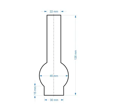 Obrázok produktu pre Sklenený cylindr na lampu Ø 30/126 A2 LUNA – ručná výroba | Česká kvalita
