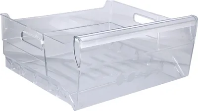 A clear plastic drawer or container.