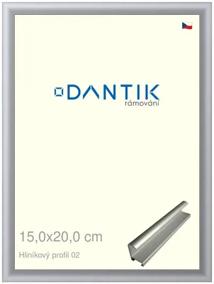 Zdjęcie produktu dla Rama DANTIK 15x20 | Profil ALU 7002 srebrny mat (szkło przezroczyste)