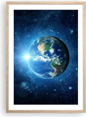 Produktbild von Gerahmtes Poster - Rahmen in heller Eiche - Erde Universum Sterne Galaxie - 50x70 cm - Wand Bild - Wanddeko - Wandbilder - Wandposter - Bilderrahmen - Bilder - Kunstdruck - Wandbild - P2NPA50x70-2943