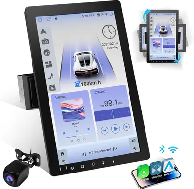 Immagine prodotto di Autoradio rotante a 360° - Autoradio 1 DIN - Stereo Bluetooth - CarPlay wireless - Android Auto