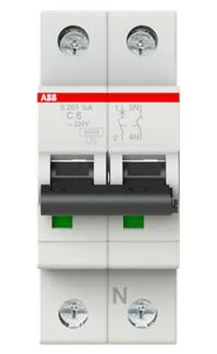 Produktbild von S201-C6NA, Miniatur-Leistungsschalter, Typ C, IP20, IP40