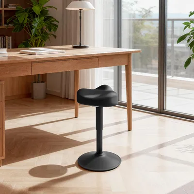 Produktbild von SONGMICS Hocker, Stehhocker, Stehstuhl mit Schwingeffekt, höhenverstellbar 48-65,5 cm, Anti-Rutsch-Sockel, drehbarer Sattelsitz, aktive Sitzhaltung