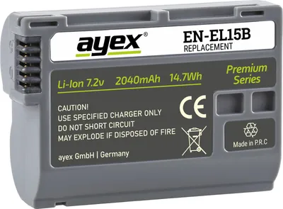 Produktbild von EN-EL15B Akku für Nikon Z8 Z7II Z7 D7500 D7000 D600 D750 V1 D800E lange Laufzeit 2040mAh