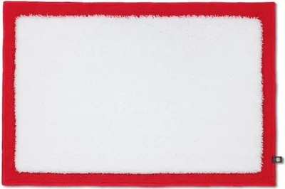 Produktbild von Rhomtuft Badteppich Frame 70 x 120 cm  Farbe  weiss/carmin