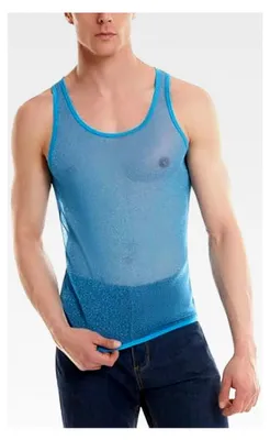 Produktbild von Herren Netz Tank Tops Muskeltransparente Shirts
