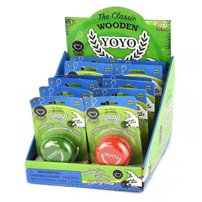 Image de Yoyo en bois 5cm 4 couleurs (12pcs)
