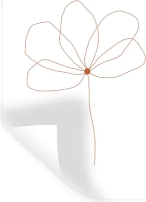 Produktbild von MuchoWow® Wandtattoo Wandsticker Wandaufkleber Blume - Strichzeichnung - Natur 40x60 cm Selbstklebend und Repositionierbar - Wierderverwendbar - Selbstklebend