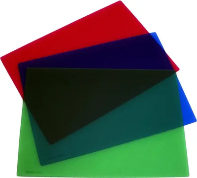 Produktbild von 3x Schreibtischunterlage 30x42cm / Farbe: je 1x transluzent rot + blau + grün