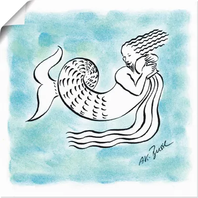 Produktbild von ARTland Poster Serie Sternzeichen Wassermann Größe: 40x40 cm
