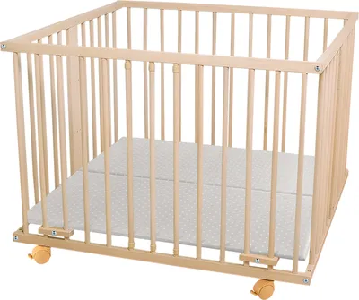 Produktbild von WALDIN Baby Laufgitter Laufstall ca.100 x 100 cm Buche massiv höhen-verstellbar,Natur,Natur/unbehandelt