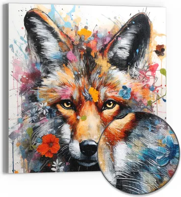 Produktbild von DEQOART Hybrid Leinwand Bild 30x30 cm 'Frühlingsfuchsflor' Wandbild Glas flach modern
