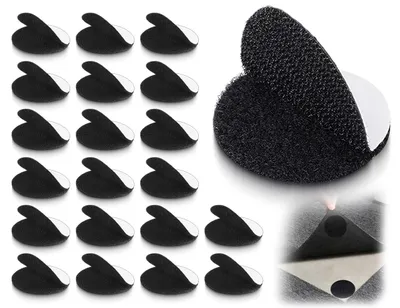Selbstklebende Klebepunkte, 20 Stück, schwarz, rund, 50 mm