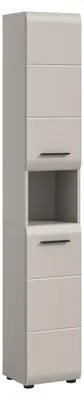 Image de Armoire haute ICE (L/H/P : env. 30/185/30 cm) finition chêne Nox/noir mat