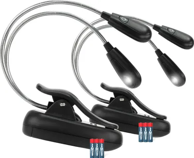 Produktbild von ANSMANN Flexible LED Leselampe batteriebetrieben, dimmbar, für Buch uvm. 2 Stk