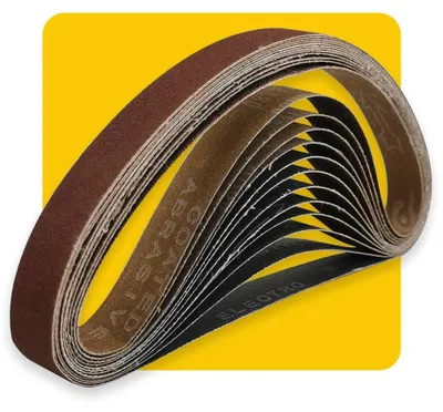 Immagine prodotto di Assortimento di carte abrasive a nastro, 25 mm x 762 mm - confezione da 12 pezzi